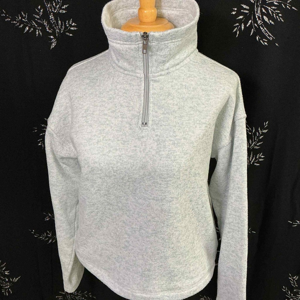 Thread & Supply Seafoam Marled Quarter Zip Fleece Pullover Sweater XS JKX7570